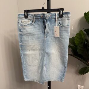 Good American Sky Blue Denim Pencil Skirt